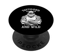 Tatuato E Selvaggio Divertente Inked Rinoceronte Animale Tatuaggio Amante PopSockets PopGrip Adesivo