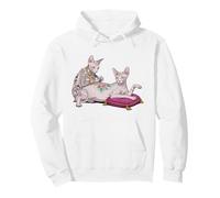 Tatuatore Sphynx Cat Tatuaggio Divertente Meme Kitty Humor Felpa con Cappuccio