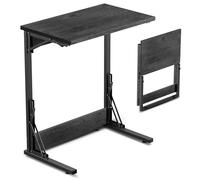 Tatub Tavolo da divano pieghevole a forma di C, 61 cm, piccolo divano per computer portatile, vassoio TV per soggiorno, camera da letto, grigio