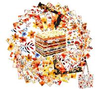 Tatuo 30 Pezzi 10 x 10 Pollici Tessuto di Cotone a Quadri Stoffa in Cotone Floreale Tessuto Quadrato Patchwork Cucito Trapuntato Stampato di Fiori a Quadretti per DIY(Floreale Autunnale)