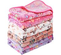 Tatuo 4 Copertine per Pet Cuccioli Coperte in Pile con Stampa di Zampe per Gatto Piccolo Medio Tappetini da Letto Caldi Morbidi per Dormire per Animali Cane(M,Bianco, Caffè, Rosa, Viola)
