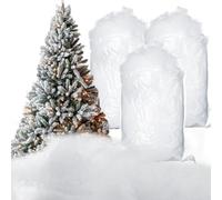 Tatuo Decorazione Natalizia con Neve Finta Neve Artificiale Neve Fibra Soffice Neve Interna per Albero di Natale Inverno Mantello Villaggio Natività Natale Display(21 Once/600g)