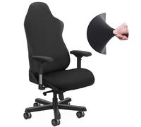 Tatuo Fodere per Sedie da Gioco con Rivestimento per Braccioli, Coprisedile e Coprischienale Fodere per Sedie da Computer da Gioco Elastica Estensibile per Ufficio (Nero)