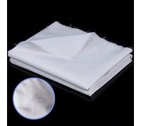 Tatuo Tessuto di Cotone in Doppia Altezza, Tessuto Policotone Normale, Materiale del Mestiere del Vestito in Cotone Poli per Ricamo, Ricamo, Bianco (58 Pollic x 1 Iarde)