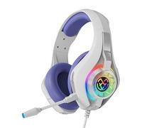 Tatybo Cuffie da gioco per PS4 PS5 Switch Xbox PC con luce RGB, cuffie da gioco viola con cancellazione del rumore microfono e suono surround