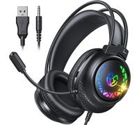 Tatybo Cuffie Gaming per Ps4/Ps5/PC/XboxOne/Switch Cuffie con Microfono Doppio