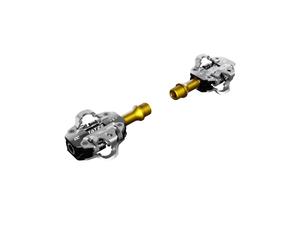 Tatze Pedali DC Titan SPD Flat 16 Pin CNC Asse Titanio Black