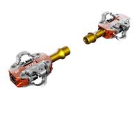 Tatze Pedali DC Titan SPD Flat 16 Pin CNC Asse Titanio Orange
