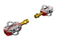 Tatze Pedali DC Titan SPD Flat 16 Pin CNC Asse Titanio Red