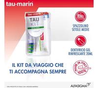 Tau-Marin Kit Da Viaggio Spazzolino Medio Componibile + Dentifricio 20 ml