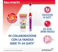 TAU-MARIN Set Speciale 44 Gatti, Spazzolino Baby Smile e Dentifricio 20 ml, Spazzolino bambini, Dentifricio bambini, Gusto Fragola, 100% Made in Italy