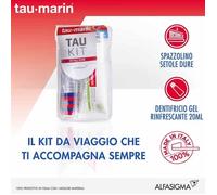 Tau-marin Tau-Kit Duro Spazzolino Duro Tascabile + Dentifricio alle 12 Erbe 20ml