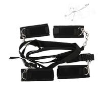 TAUAOE Kit di allenamento per gambe divise per adulti Yoga con cinturino di contenimento per polsi e caviglie in nylon, set di coppia per yoga da camera da letto, nero