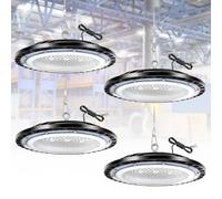 TAUDUDE 4Pack 150W Faretto LED UFO Lampadario LED 21000LM Lampada da Officina LED Industriale 6500K Bianco Freddo Faro Proiettore LED High Bay Light per Fabbrica Magazzino Stadio,Garage,Officin