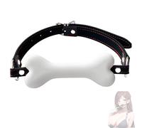 TAUOE Coppia di oggetti di gioco interattivi, ossa di pelle in silicone, oggetti di protezione per la bocca da donna, giocattoli per l'atmosfera della camera da letto - bianco