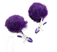 TAUOE Giocattoli decorativi con clip a sfera di peluche, regali creativi per coppie, accessori per la fotografia da palcoscenico con clip da donna - viola