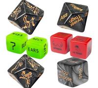 TAUOE Giochi di dadi Giochi per coppie Giocattoli per coppie Idee regalo Dadi per la serata romantica Parti del corpo e azioni fosforescenti Giochi di coppia maliziosi per la camera da letto