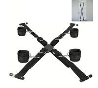 TAUOE Kit di cinghie regolabili per allenamento con altalena per porta a sospensione Yoga per partner romantici - Nero