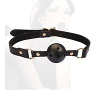 TAUOE Restrizioni angolari traspiranti per denti, design regolabile in pelle, giocattoli per giochi di ruolo per coppie in camera da letto super accattivanti - nero