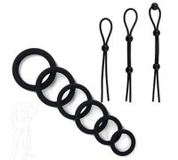 TAUOE Set di 9 oggetti di scena creativi da uomo, corda di perline regolabile e accessori creativi con anello di resistenza in silicone, kit di giocattoli interattivi per camera da letto di coppia