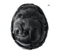 Taupee Fine Mono Human Hair Replacement System Poly Skin Gent Hairpieces da uomo