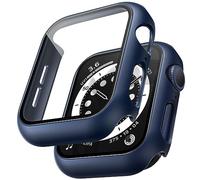 TAURI 2 Pezzi Cover PC Compatibile con Apple Watch SE 3/2/1/ Series 6 5 4 40mm, 9H in Vetro Temperato [Tocco Sensibile][HD Clear] Sottile Rigida Custodia per iWatch 40mm - Blu