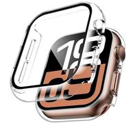 TAURI 2 Pezzi Cover PC Compatibile con Apple Watch Series 11/10 42mm, 9H in Vetro Temperato,[Tocco Sensibile][HD Clear] Sottile Rigida Custodia per iWatch 42mm - Trasparente
