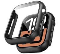 TAURI 2 Pezzi Cover PC Compatibile con Apple Watch Series 11/10 42mm, 9H in Vetro Temperato,[Tocco Sensibile][HD Clear] Sottile Rigida Custodia per iWatch 42mm - Nero