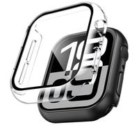 TAURI 2 Pezzi Cover PC Compatibile con Apple Watch Series 11/10 46mm, 9H in Vetro Temperato,[Tocco Sensibile][HD Clear] Sottile Rigida Custodia per iWatch 46mm - Trasparente+Nero