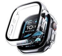 TAURI 2 Pezzi Cover PC per Apple Watch Ultra 3/2/1 49mm, 9H Vetro Temperato, [Tocco Sensibile] [HD Clear] Sottile Rigida Custodia per iWatch Ultra 49mm - Trasparente