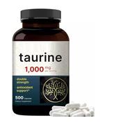 Taurina 1000Mg, 500 Caps - Senza Glutine/Non OGM Prodotto Negli USA Aminoacido