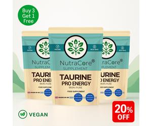 Taurina Pillole 700mg Amminoacidi 99% Energia Boost-100% Naturale & Vegan