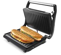 Taurus Amazing - Piastra Grill Elettrica GR1700, 700W, Antiaderenti, Manico a Tocco Freddo, Piastra Superiore Auto-regolante, Riscaldamento Rapido, Sistema di Blocco, Conservazione Verticale