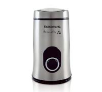 Taurus Aromatic - Macinacaffè. 150W. Serbatoio per caffè in grani da 50 g. Pulsante di azionamento. Lame e contenitore in acciaio inox. Avvolgicavo. Macinatura fine. Grigio