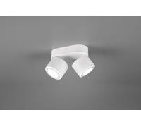 TAURUS BARRA 2 SPOTS LED 10W 900lm, 3000K IN METALLO BIANCO ORIENTABILE GIREVOLE BI-EMISSIONE INTERRUTTORI SEPARATI L. 18CM