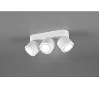 TAURUS BARRA 3 SPOTS LED 15W 1350lm, 3000K METALLO BIANCO ORIENTABILE GIREVOLE BI-EMISSIONE INTERRUTTORI SEPARATI L. 27,3CM