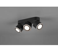 TAURUS BARRA 3 SPOTS LED 15W 1350lm, 3000K METALLO NERO ORIENTABILE GIREVOLE BI-EMISSIONE INTERRUTTORI SEPARATI L. 27,3CM