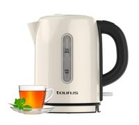 Taurus - Bollitore Elettrico Vintage Compact Cream 2400W | 1L | Base 360° | Spegnimento automatico | LED | Manico ergonomico | Indicatore livello acqua | Inox | Misuratore tazze | Crema