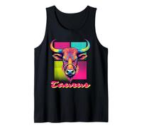 Taurus Bull Neon Retro 80s Vaporwave Zodiac Graphic, Toro Canotta
