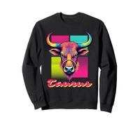 Taurus Bull Neon Retro 80s Vaporwave Zodiac Graphic, Toro Felpa