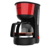 Taurus - Caffettiera a goccia Verona Vintage Red | 12 tazze | 1000 W | Brocca vetro graduata | Serbatoio acqua visibile | Filtro riutilizzabile | Auto Off | Piastra riscaldante