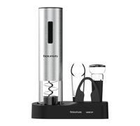 Taurus - Cavatappi Elettrico Wine Up | Senza Fili | Estrazione in 6-8s | LED | Inclusi: Tagliacapsule, Decanter, Tappo Sottovuoto, Base, Cavo USB | Acciaio Inox