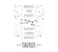 Taurus Constellation Zodiac Journal: Black and White Astrology Themed Composition Notebook, Diary, or Daily Log for Astronomy Lovers | 6x9 Inches | 50 Pages | Paperback