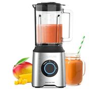 Taurus - Frullatore a Bicchiere Potente Prior Inox 1500W | 2 Velocità + TURBO | Caraffa in Vetro 2L | Lame a 6 Fili | Acciaio Inossidabile | Base Antiscivolo | BPA Free