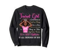 Taurus Girl Black Queen Zodiac Compleanno Afro Donne Rosa Felpa