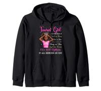 Taurus Girl Black Queen Zodiac Compleanno Afro Donne Rosa Felpa con Cappuccio