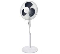 Taurus Greco 16CR Pure - Ventilatore da terra - 40 W, base rotonda, sistema di oscillazione, inclinazione regolabile, 3 pale, 3 velocità, altezza regolabile 110-125 cm, facile da pulire