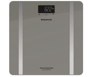Taurus Inception Precission - Bilancia da bagno intelligente, calcola la percentuale di grasso e acqua corporea, memoria per 10 utenti, schermo LCD, vetro temperato, peso massimo 180 kg, precisione