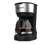 Taurus - Caffettiera a goccia Verona 6 Inox | 6 tazze | 600 W | Brocca vetro graduata | Serbatoio acqua visibile | Filtro riutilizzabile | Auto spegnimento | Finiture Inox |