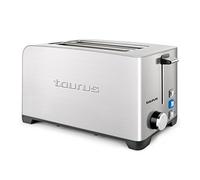 Taurus Mytoast Duplo Legend - Tostapane 1400W, 2 scomparti extra larghi, 3 funzioni, temperatura regolabile, vassoio raccogli briciole, illuminazione a LED, acciaio inossidabile